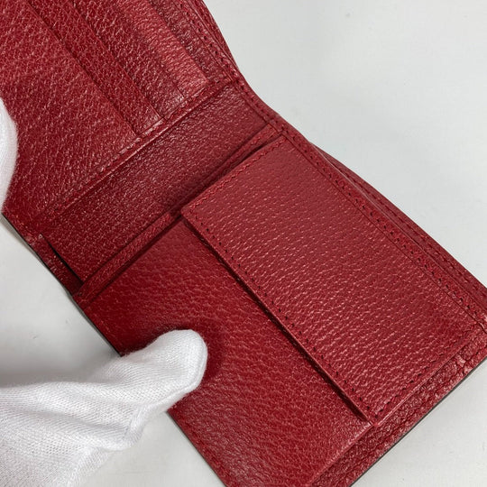 GUCCI Folded wallet 625601 Leather / canvas Red logo stripe