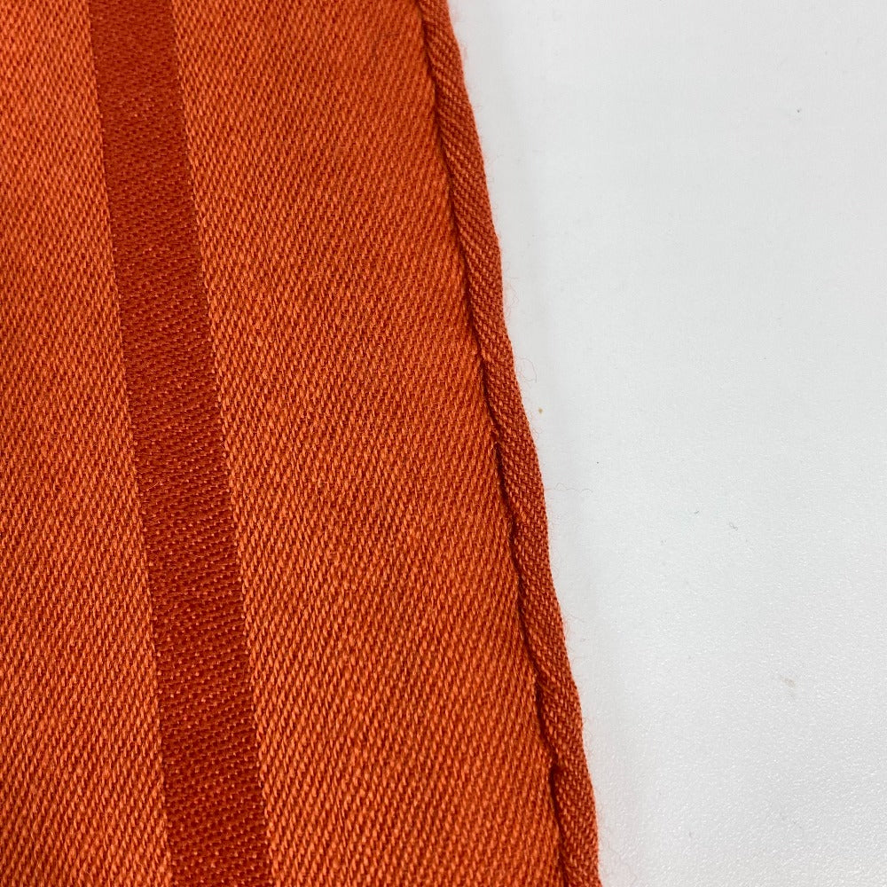 HERMES Stall wool Orange Horse pattern Cheval Large format Women Used Authentic