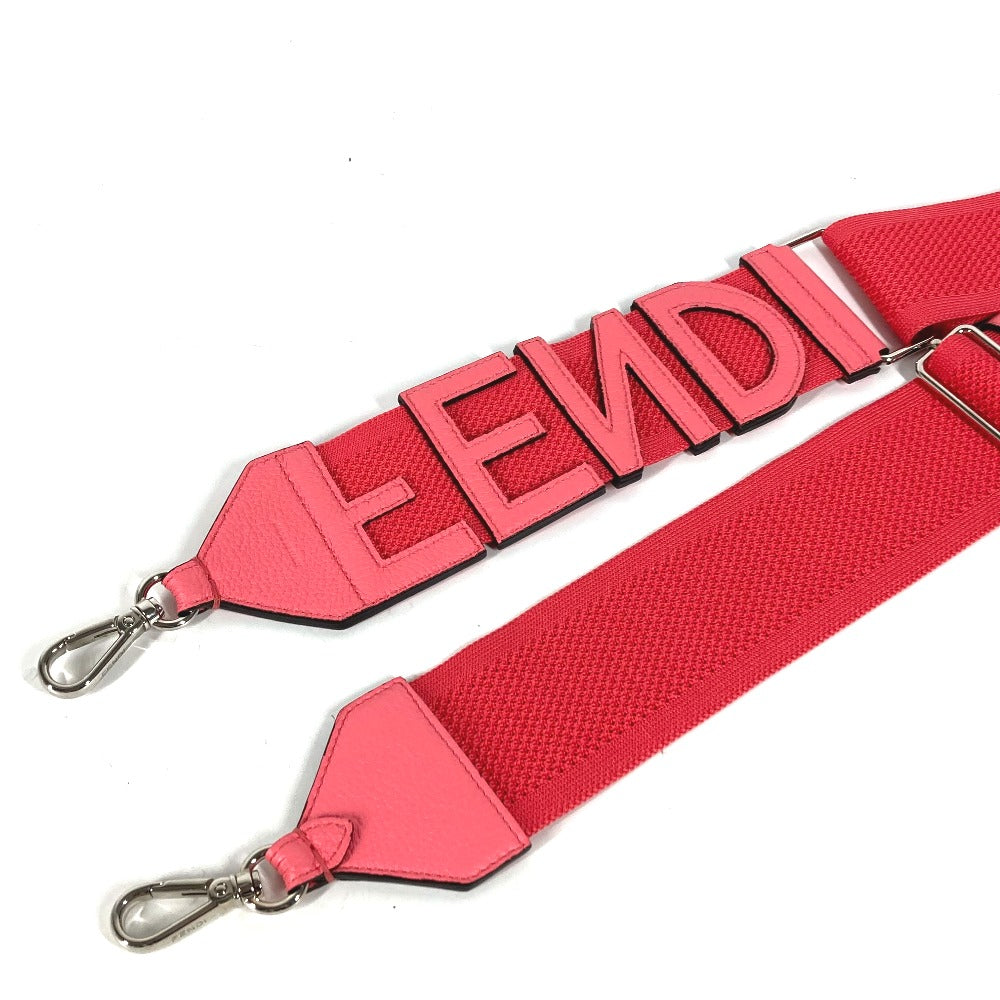 FENDI Shoulder strap Leather / canvas pink Strap you Women Used Authentic