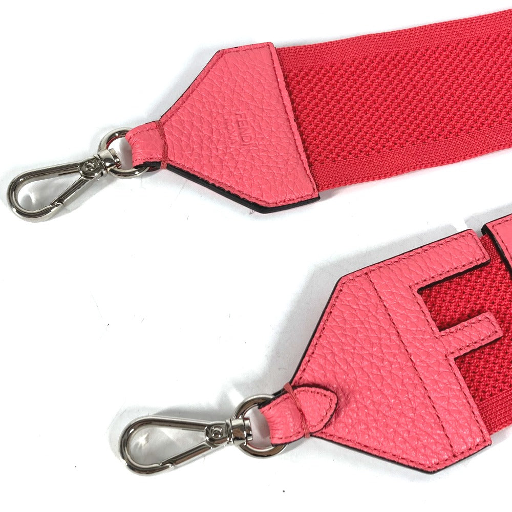 FENDI Shoulder strap Leather / canvas pink Strap you Women Used Authentic