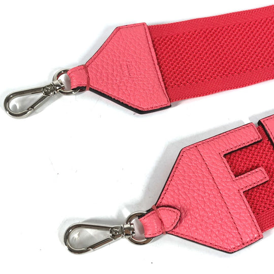 FENDI Shoulder strap Leather / canvas pink Strap you Women Used Authentic