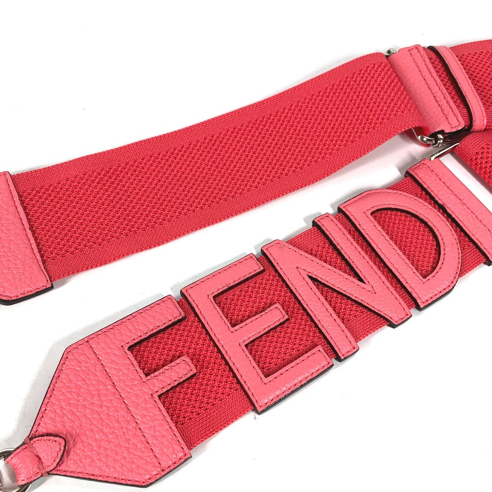 FENDI Shoulder strap Leather / canvas pink Strap you Women Used Authentic