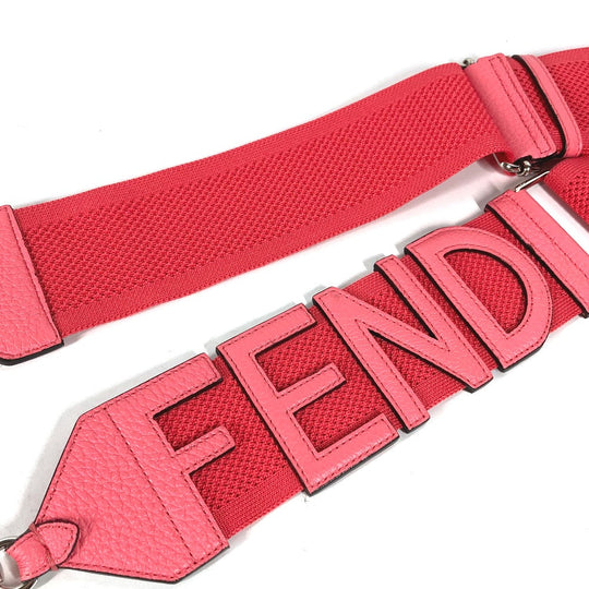 FENDI Shoulder strap Leather / canvas pink Strap you Women Used Authentic