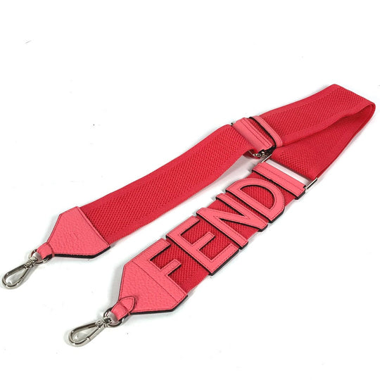 FENDI Shoulder strap Leather / canvas pink Strap you Women Used Authentic