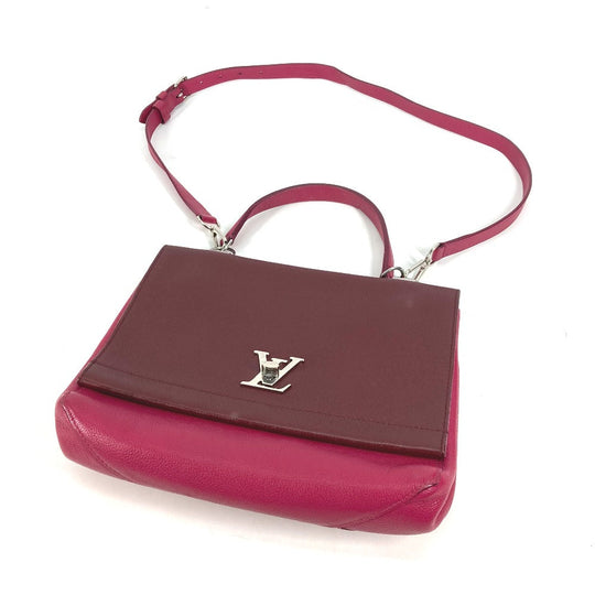 LOUIS VUITTON Handbag leather purple By color Rock Me 2 Women Used Authentic
