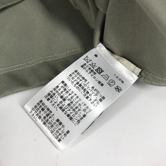 HERMES Short sleeve T-shirt cotton khaki stitch short sleeve T-shirt Line stitch mens M Used Authentic