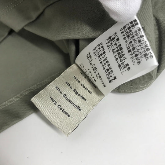 HERMES Short sleeve T-shirt cotton khaki stitch short sleeve T-shirt Line stitch mens M Used Authentic