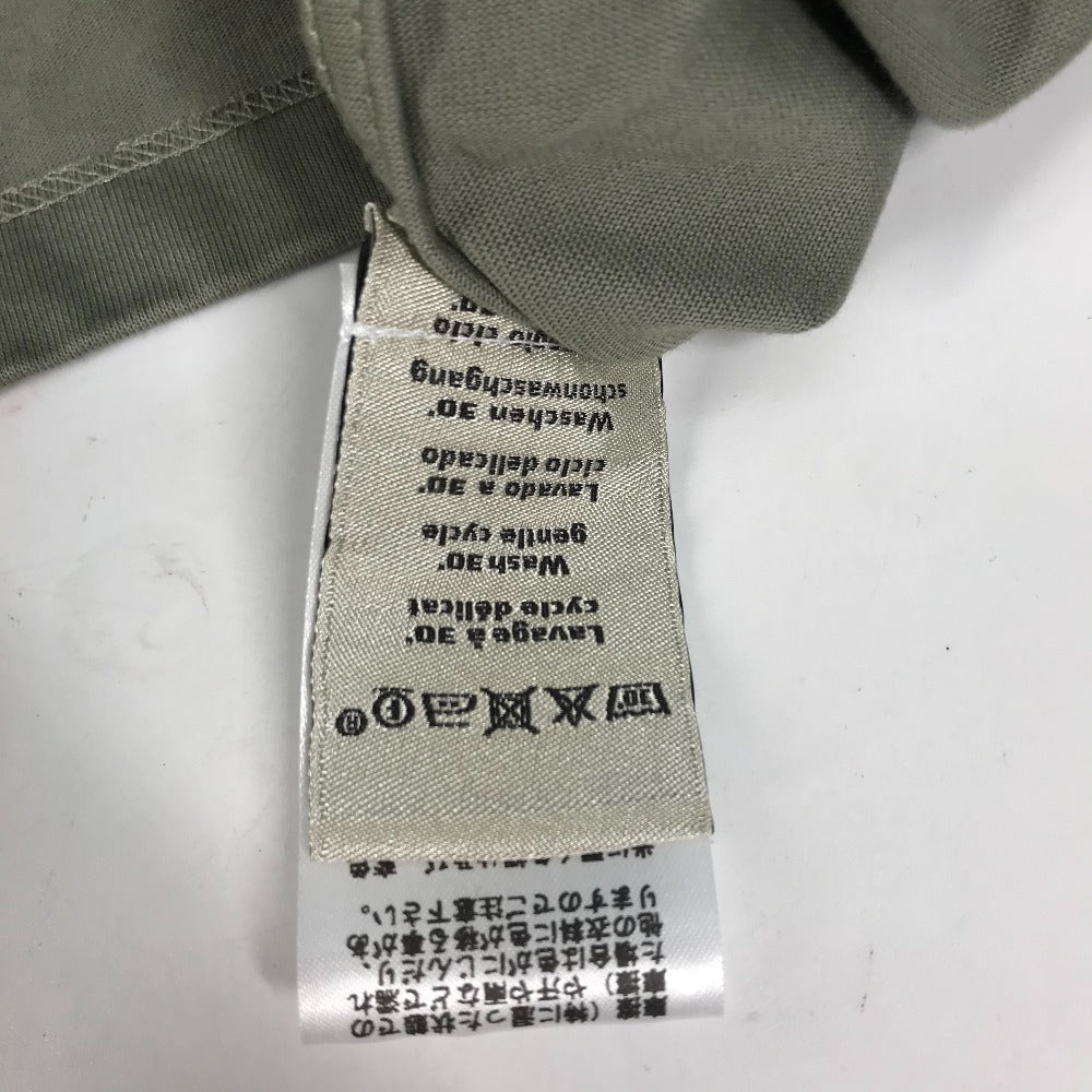 HERMES Short sleeve T-shirt cotton khaki stitch short sleeve T-shirt Line stitch mens M Used Authentic