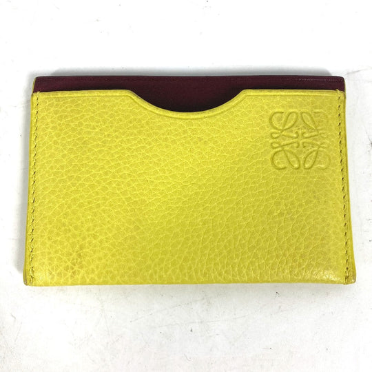 LOEWE Card Case leather yellow Anagram bicolor logo