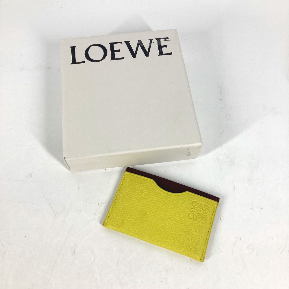 LOEWE Card Case leather yellow Anagram bicolor logo