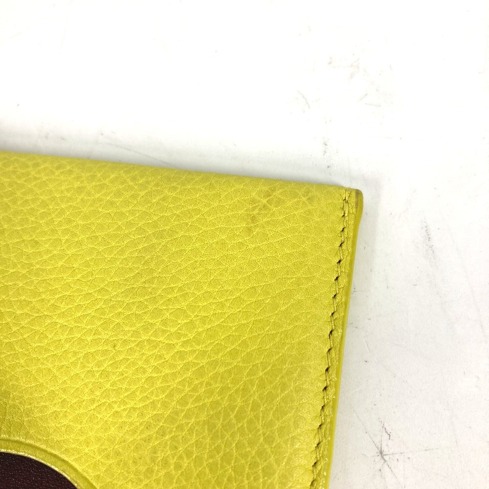 LOEWE Card Case leather yellow Anagram bicolor logo