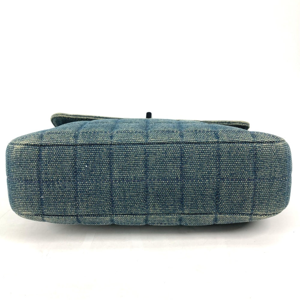 CHANEL Handbag denim blue Metallic Handle Chocolate bar 2.55 fittings Women Used Authentic