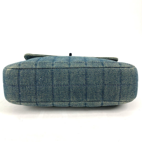 CHANEL Handbag denim blue Metallic Handle Chocolate bar 2.55 fittings Women Used Authentic