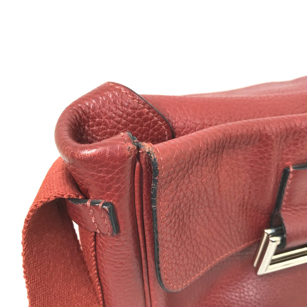 HERMES Shoulder Bag Taurillon Clemence Red Crossbody bag Tibet PM Women Secondhand Authentic
