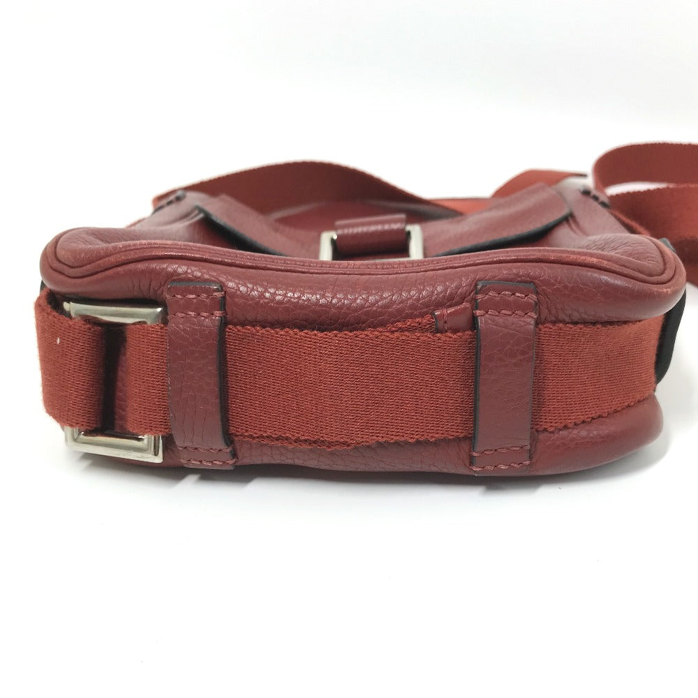 HERMES Shoulder Bag Taurillon Clemence Red Crossbody bag Tibet PM Women Secondhand Authentic