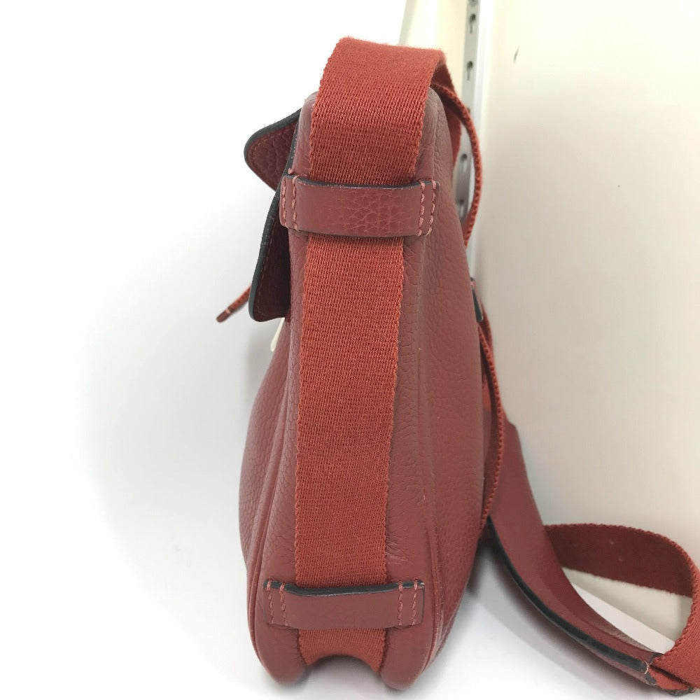 HERMES Shoulder Bag Taurillon Clemence Red Crossbody bag Tibet PM Women Secondhand Authentic