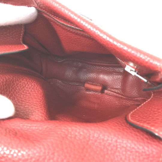 HERMES Shoulder Bag Taurillon Clemence Red Crossbody bag Tibet PM Women Secondhand Authentic