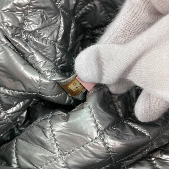 CHANEL Shoulder Bag canvas white Check CC COCO Mark Women Used Authentic