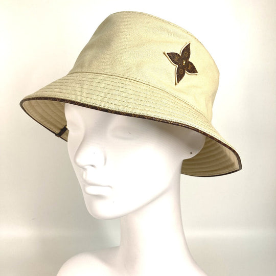 LOUIS VUITTON hat M76940 cotton beige Bucket hat Bob On Your Way unisex(Unisex) M Used Authentic
