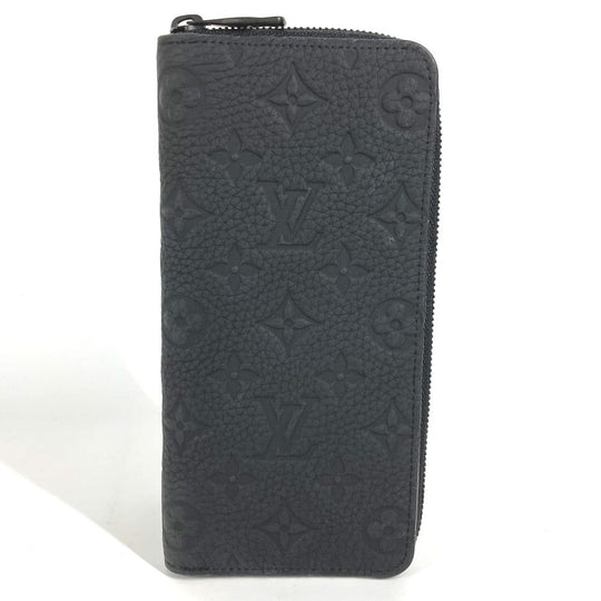 LOUIS VUITTON Long Wallet Purse M69047 Taurillon Clemence black Monogram Zippy wallet  Vertical mens Used Authentic