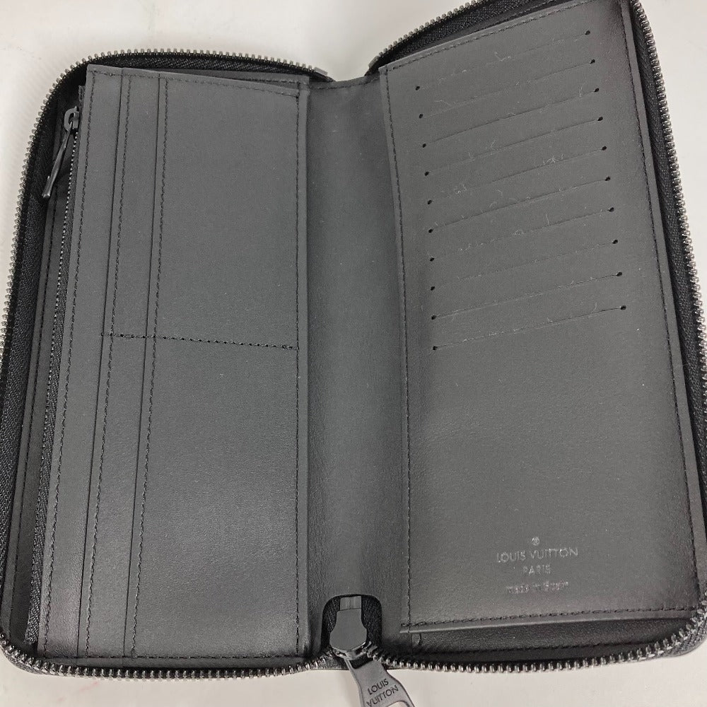 LOUIS VUITTON Long Wallet Purse M69047 Taurillon Clemence black Monogram Zippy wallet  Vertical mens Used Authentic