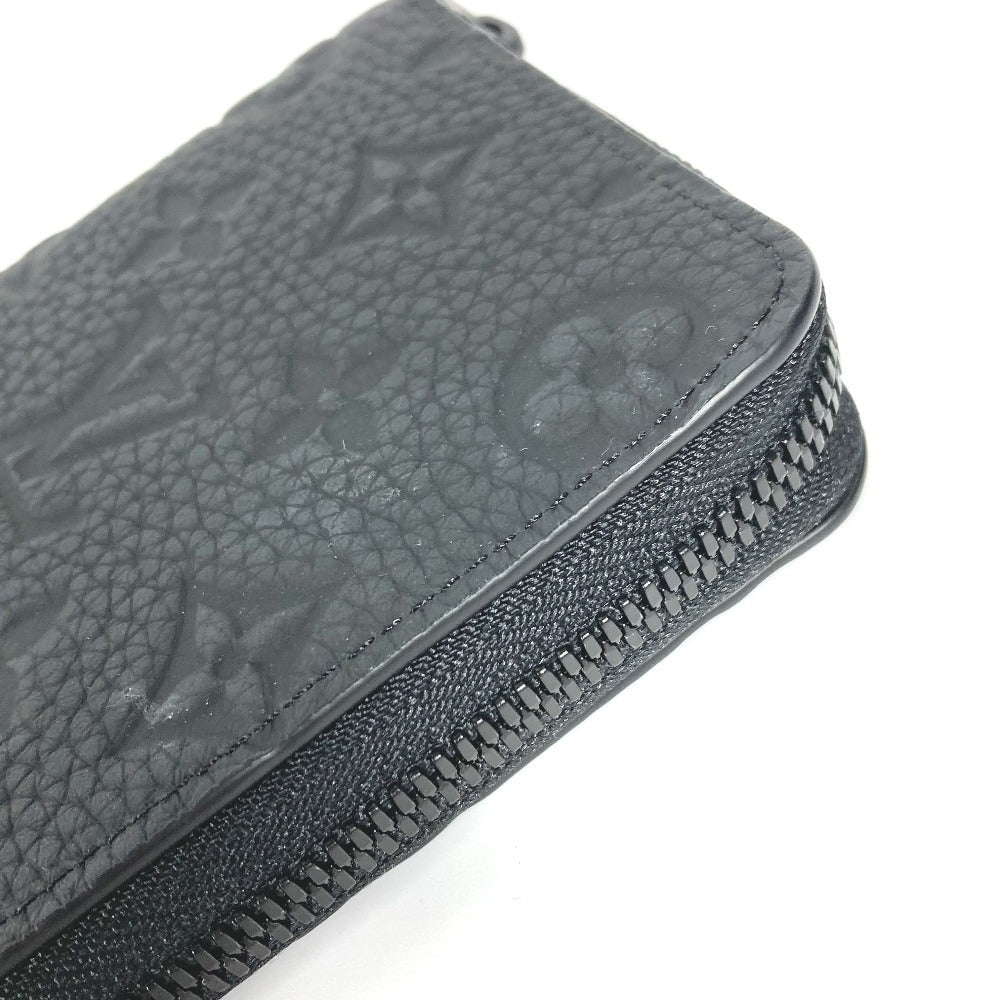 LOUIS VUITTON Long Wallet Purse M69047 Taurillon Clemence black Monogram Zippy wallet  Vertical mens Used Authentic