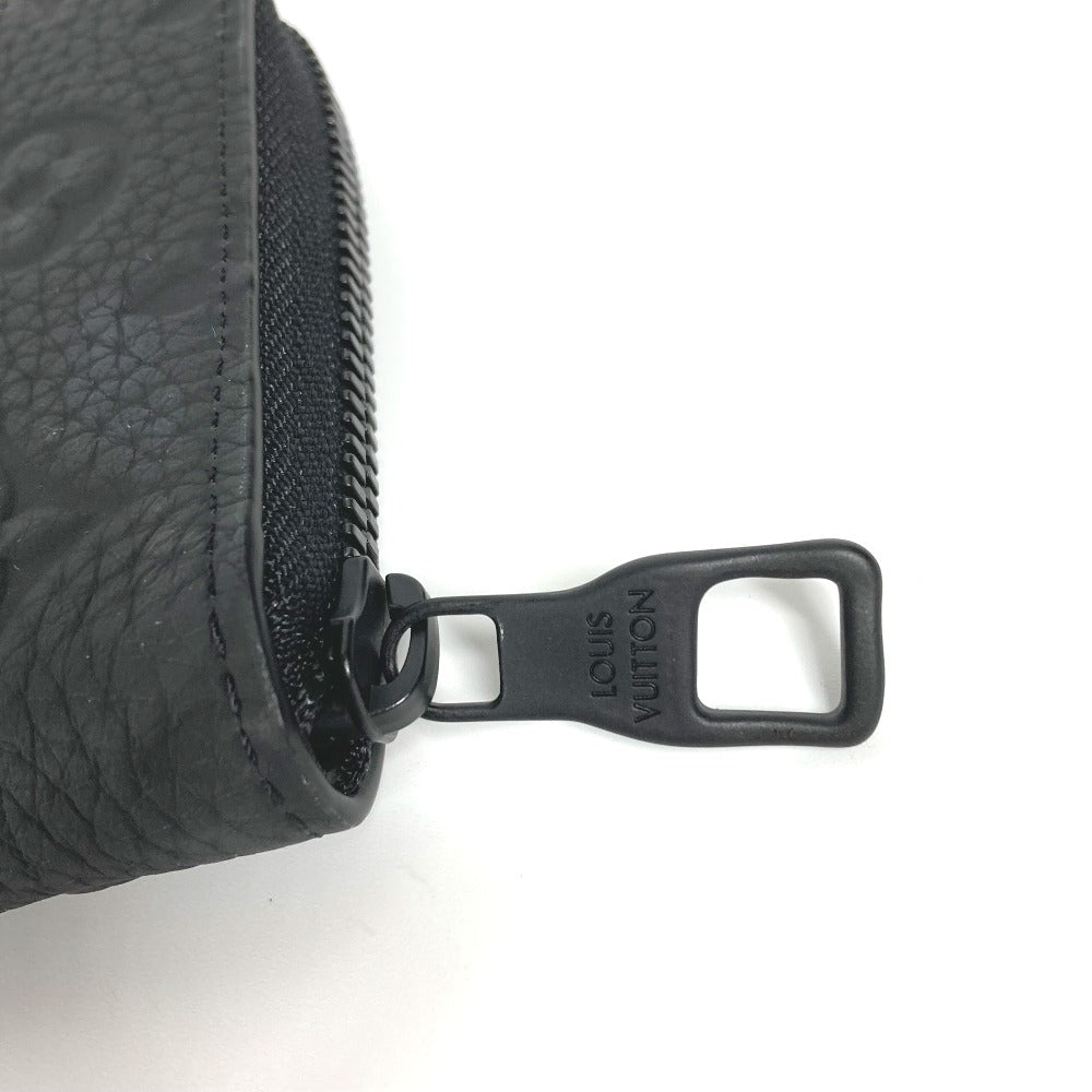 LOUIS VUITTON Long Wallet Purse M69047 Taurillon Clemence black Monogram Zippy wallet  Vertical mens Used Authentic