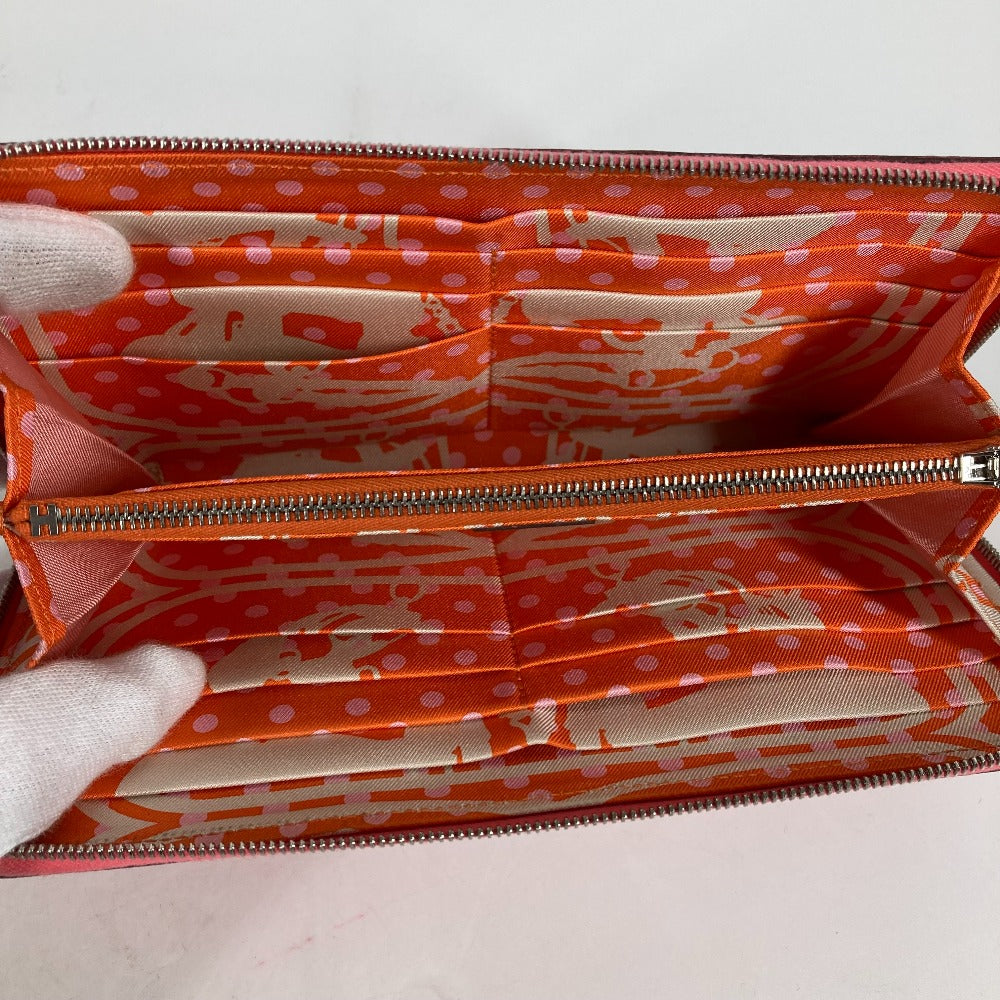 HERMES Long Wallet Purse Epsom pink Long wallet Azap long silk in Women Used Authentic