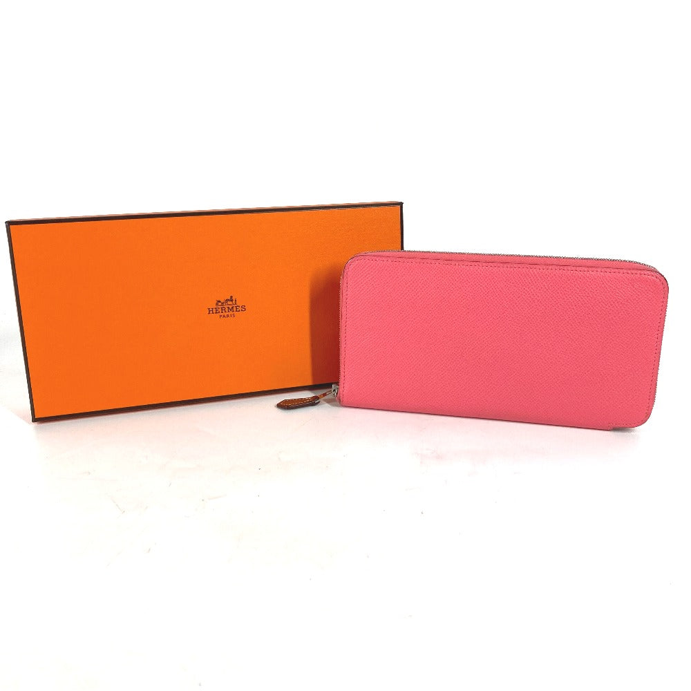 HERMES Long Wallet Purse Epsom pink Long wallet Azap long silk in Women Used Authentic