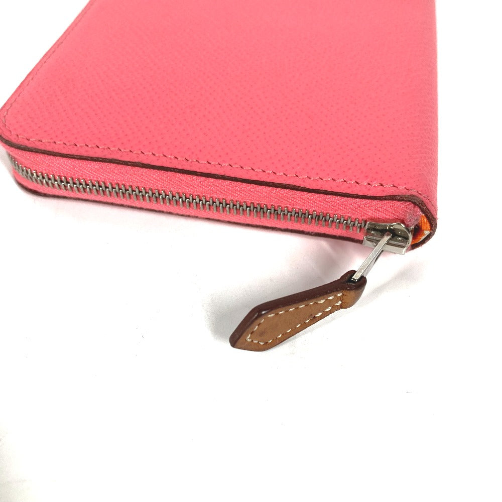 HERMES Long Wallet Purse Epsom pink Long wallet Azap long silk in Women Used Authentic