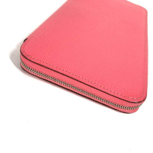 HERMES Long Wallet Purse Epsom pink Long wallet Azap long silk in Women Used Authentic