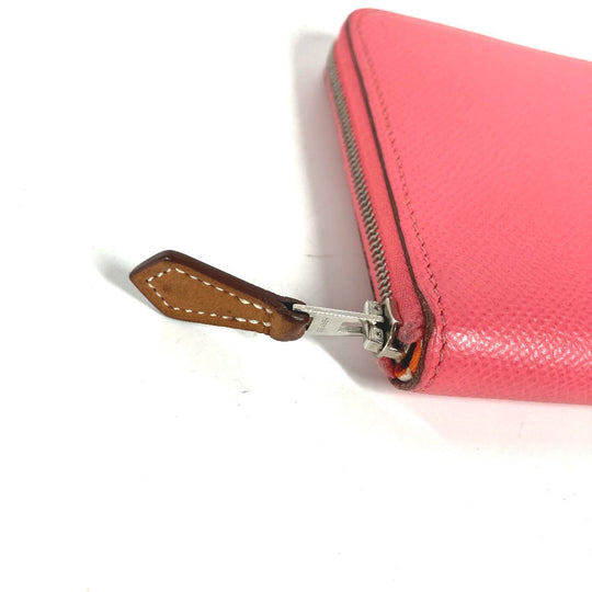HERMES Long Wallet Purse Epsom pink Long wallet Azap long silk in Women Used Authentic