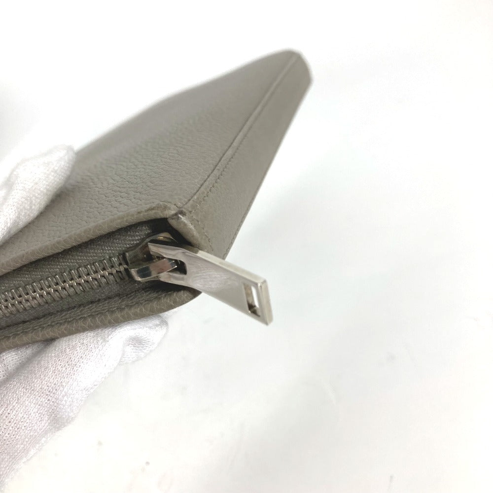 SAINT LAURENT PARIS Long Wallet Purse 326599 leather gray Long wallet logo Women Used Authentic