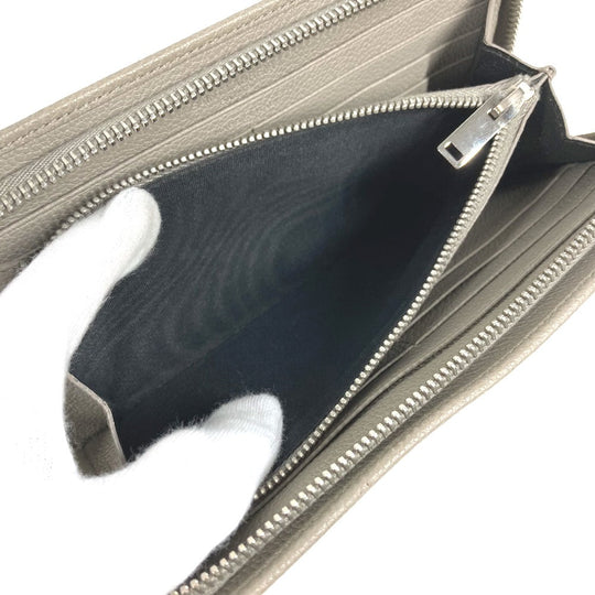 SAINT LAURENT PARIS Long Wallet Purse 326599 leather gray Long wallet logo Women Used Authentic