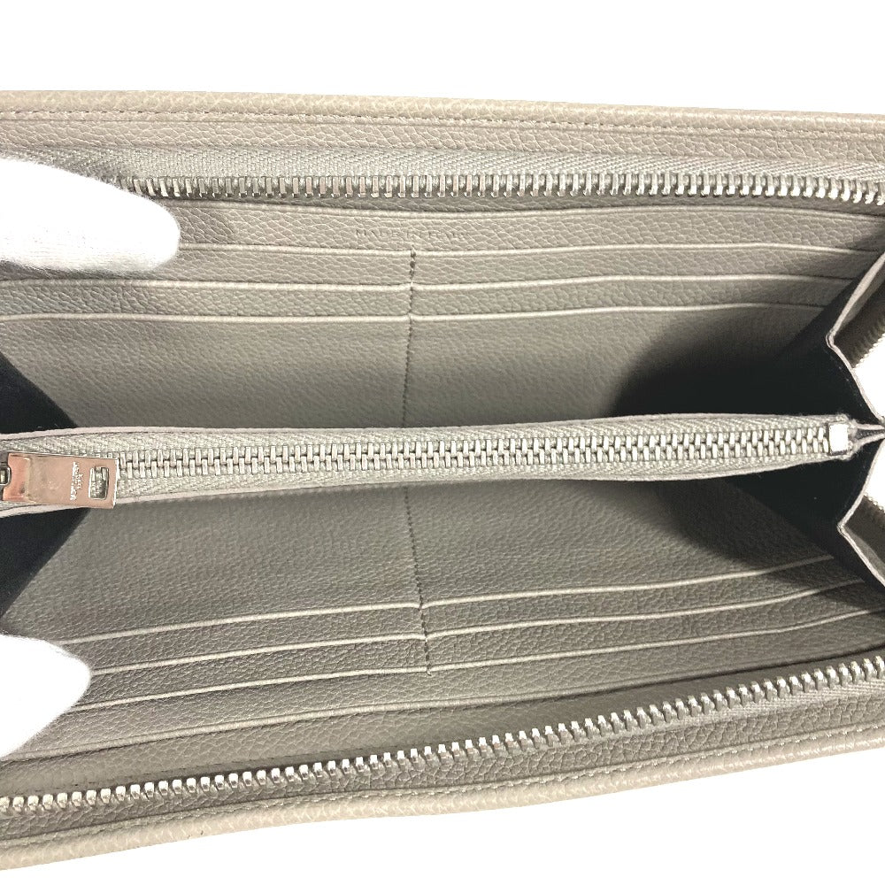 SAINT LAURENT PARIS Long Wallet Purse 326599 leather gray Long wallet logo Women Used Authentic