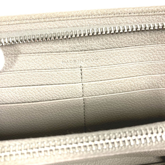 SAINT LAURENT PARIS Long Wallet Purse 326599 leather gray Long wallet logo Women Used Authentic