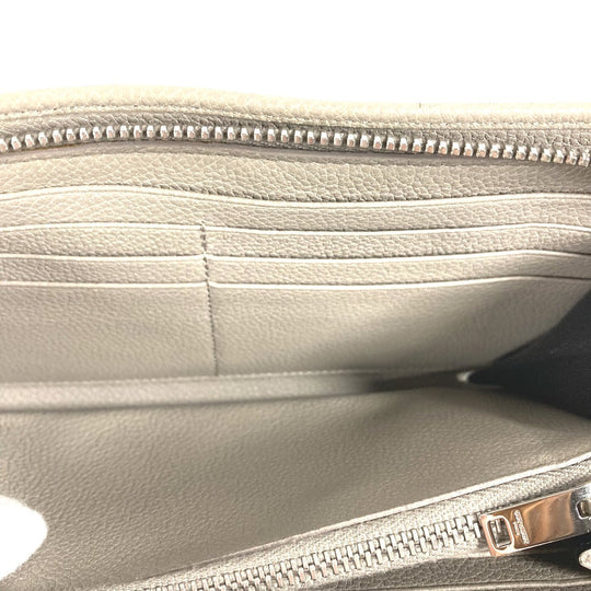 SAINT LAURENT PARIS Long Wallet Purse 326599 leather gray Long wallet logo Women Used Authentic