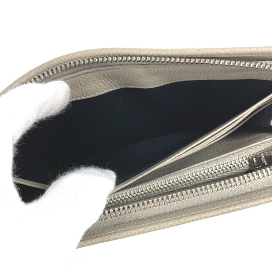 SAINT LAURENT PARIS Long Wallet Purse 326599 leather gray Long wallet logo Women Used Authentic
