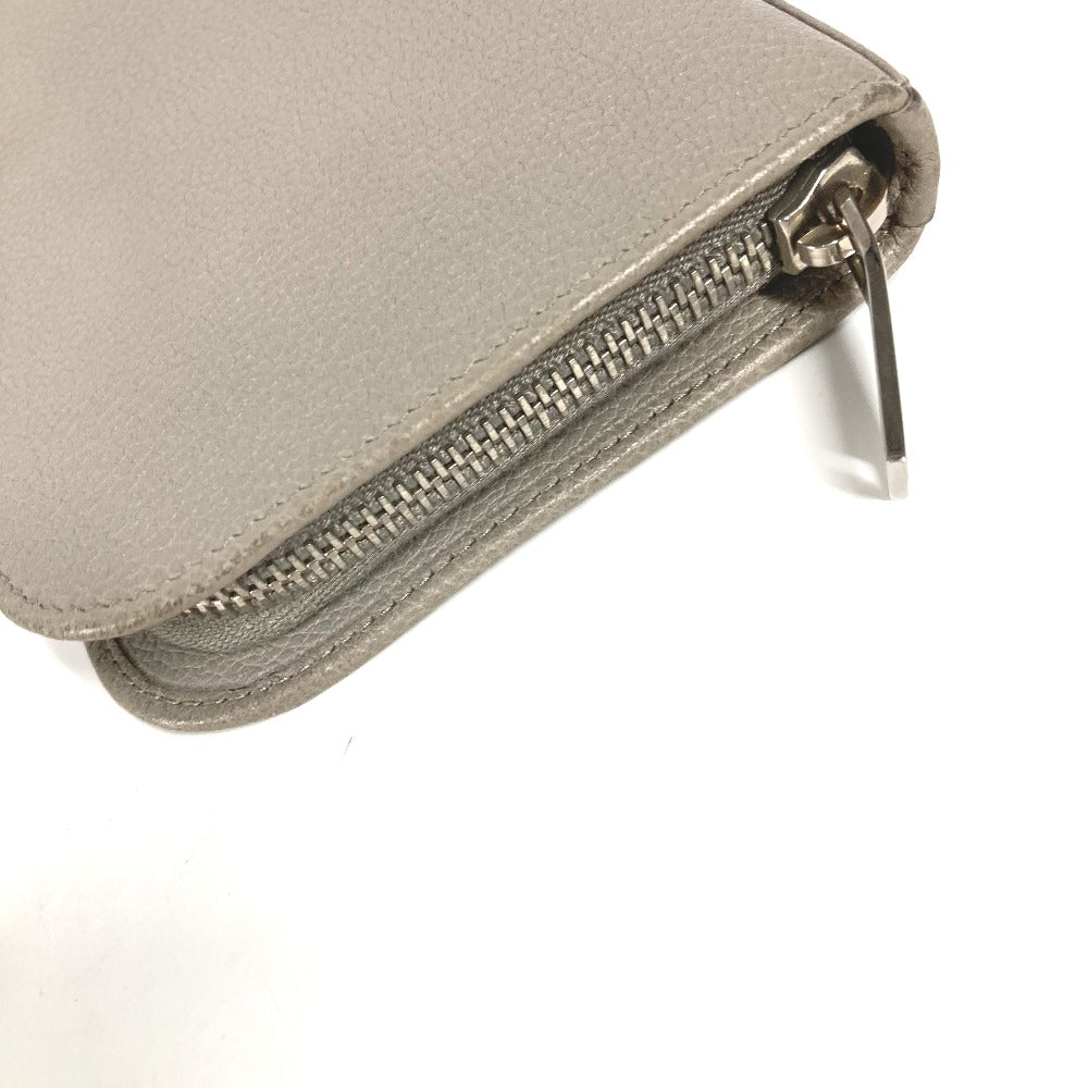 SAINT LAURENT PARIS Long Wallet Purse 326599 leather gray Long wallet logo Women Used Authentic