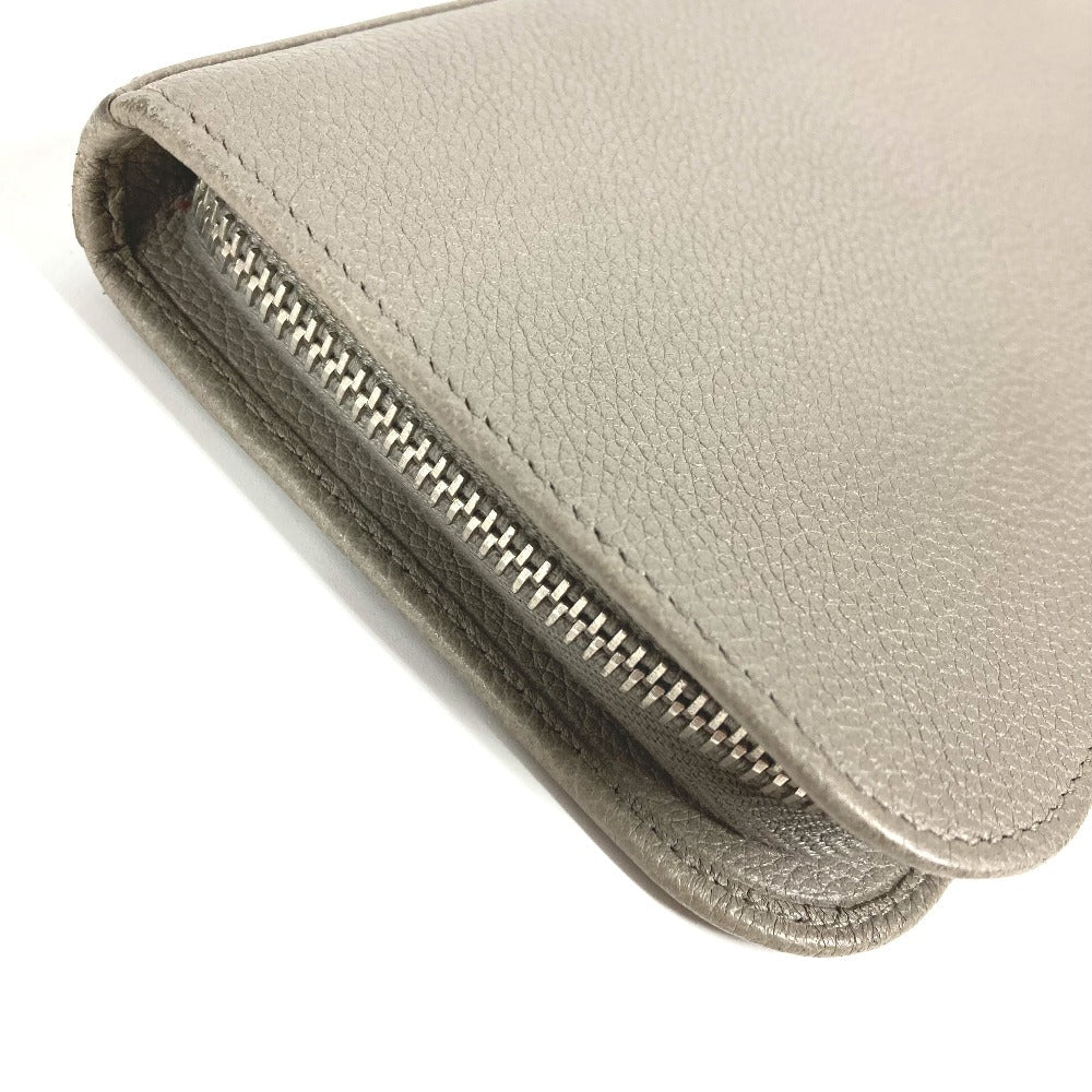 SAINT LAURENT PARIS Long Wallet Purse 326599 leather gray Long wallet logo Women Used Authentic