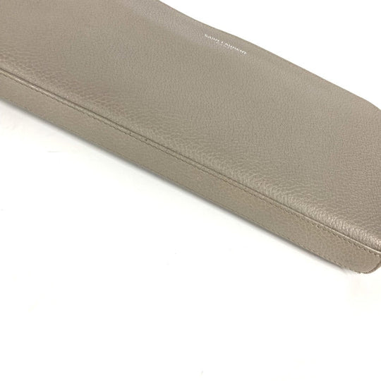 SAINT LAURENT PARIS Long Wallet Purse 326599 leather gray Long wallet logo Women Used Authentic