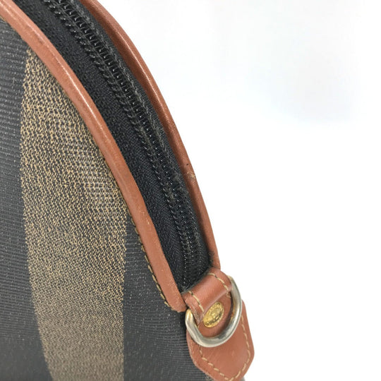 FENDI Handbag PVC / Leather Brown x khaki Alma type Pecan