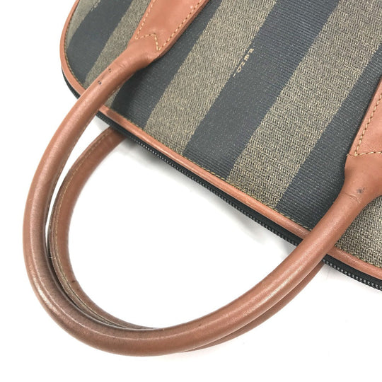 FENDI Handbag PVC / Leather Brown x khaki Alma type Pecan
