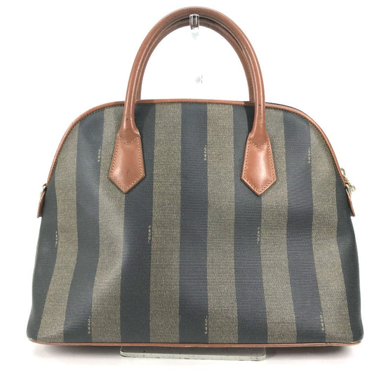 FENDI Handbag PVC / Leather Brown x khaki Alma type Pecan