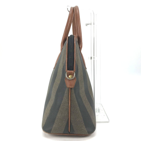 FENDI Handbag PVC / Leather Brown x khaki Alma type Pecan