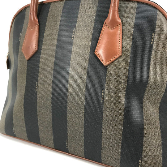 FENDI Handbag PVC / Leather Brown x khaki Alma type Pecan