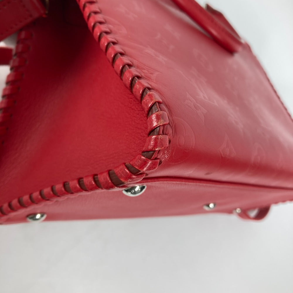 LOUIS VUITTON Shoulder Bag M54146 leather Red Monogram Very Zip Tote Women Used Authentic