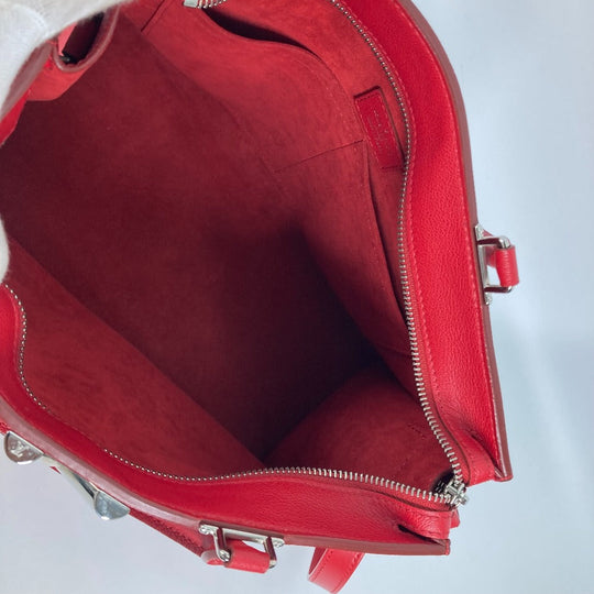 LOUIS VUITTON Shoulder Bag M54146 leather Red Monogram Very Zip Tote Women Used Authentic