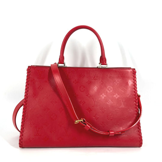 LOUIS VUITTON Shoulder Bag M54146 leather Red Monogram Very Zip Tote Women Used Authentic
