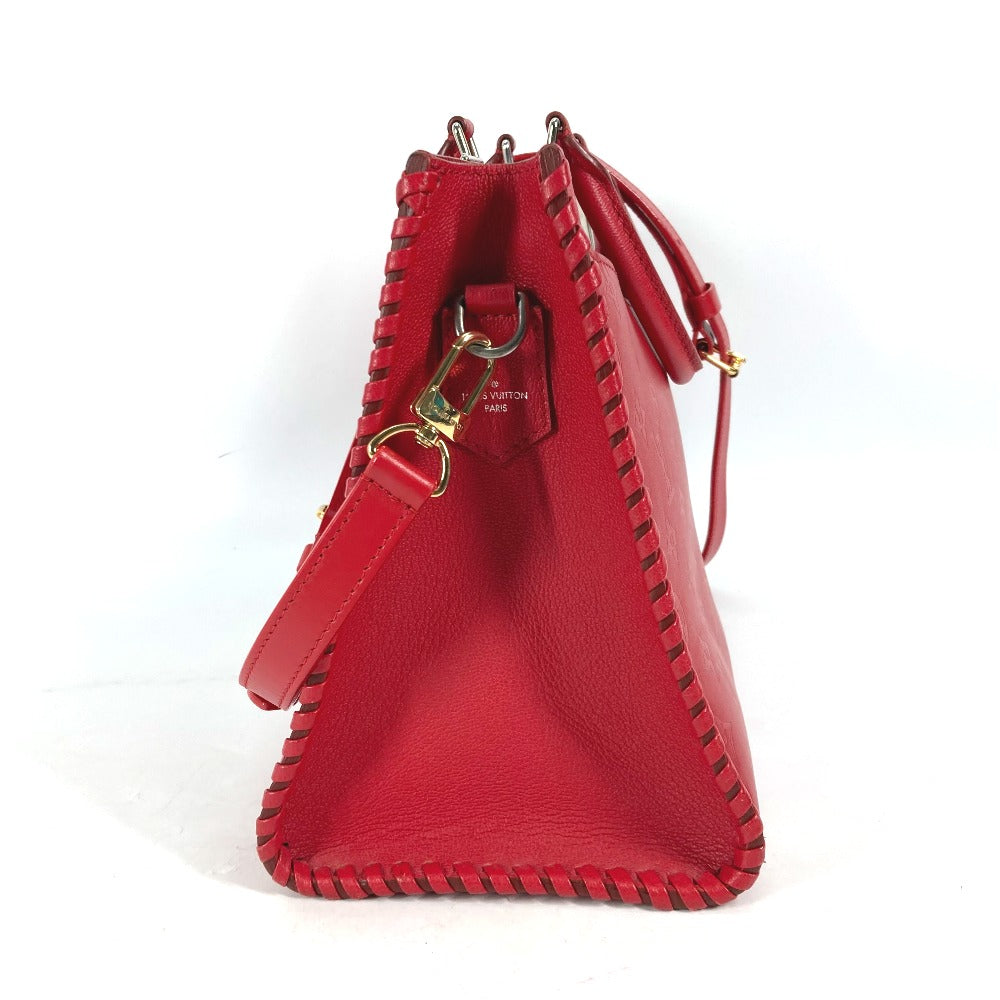 LOUIS VUITTON Shoulder Bag M54146 leather Red Monogram Very Zip Tote Women Used Authentic